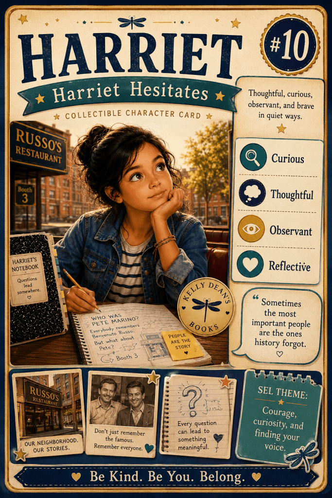 Harriet Hesitates Character Card #10 — SEL theme: Courage, curiosity, and finding your voice
