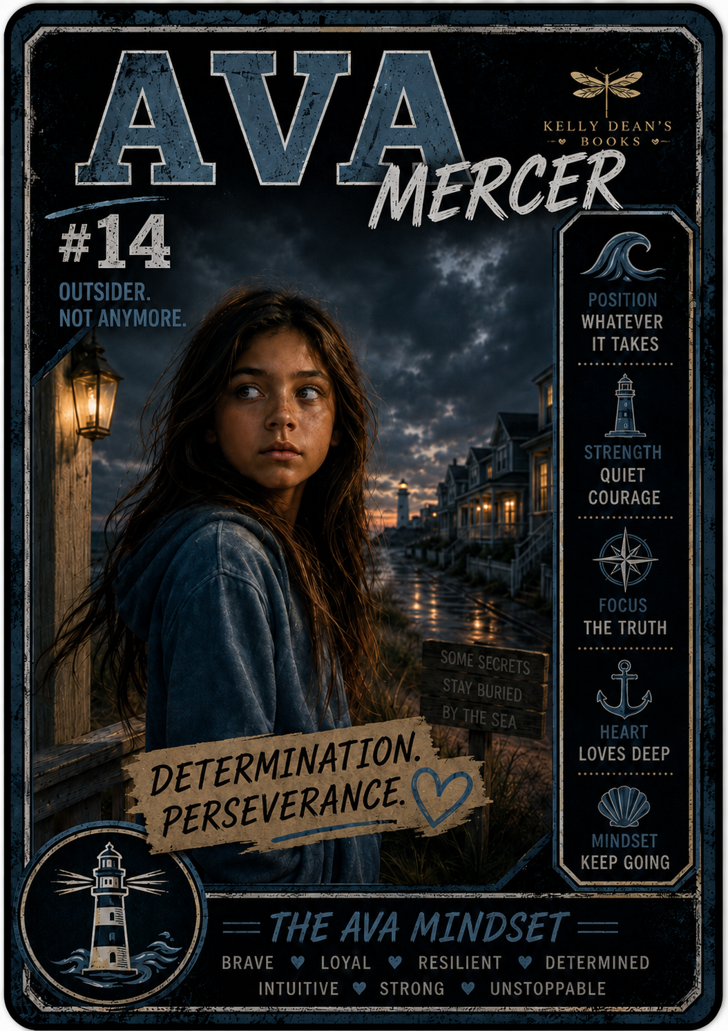 Ava Mercer character illustration — What Ava Knows series by Kelly Dean