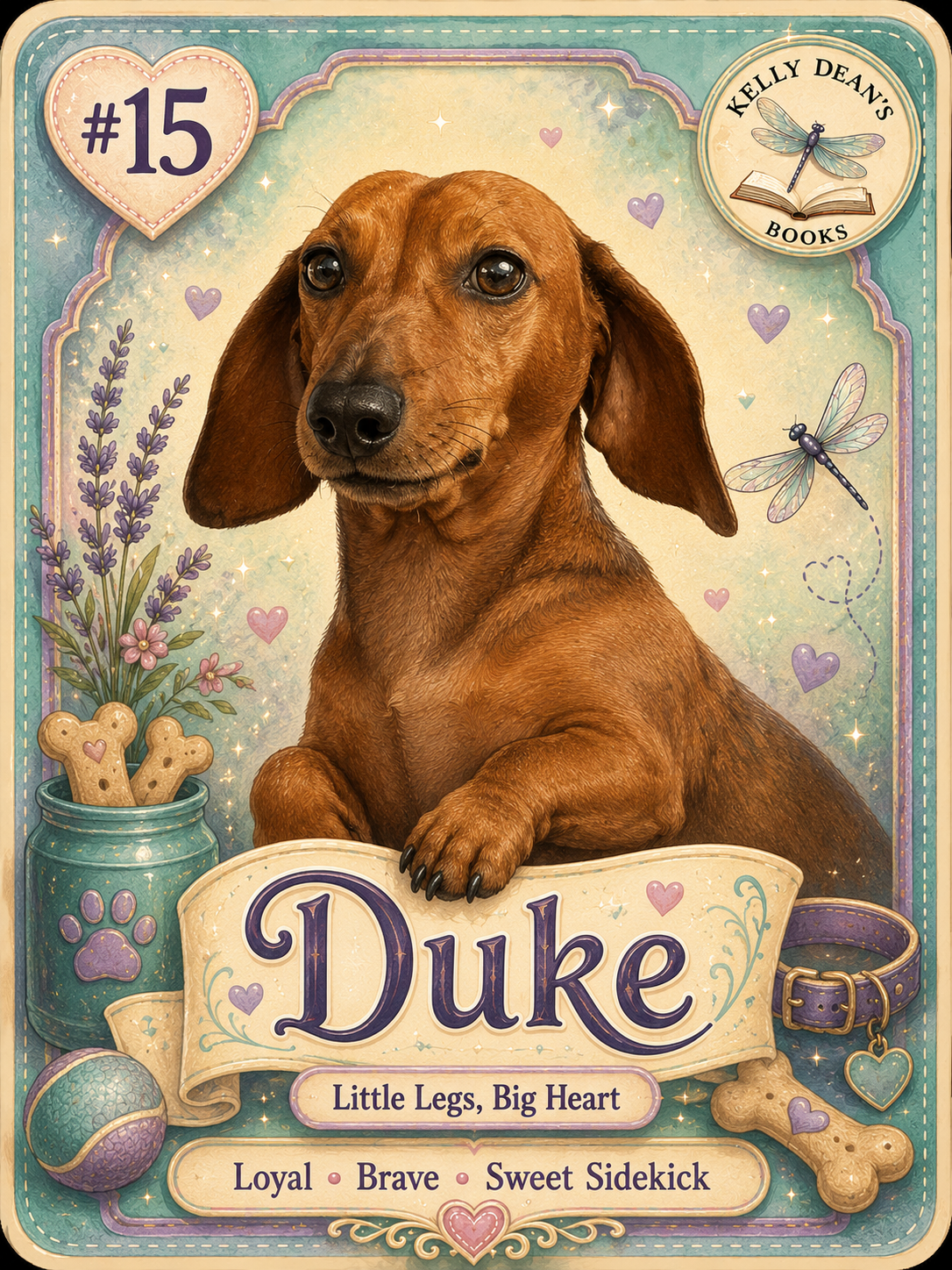Duke the dachshund character card