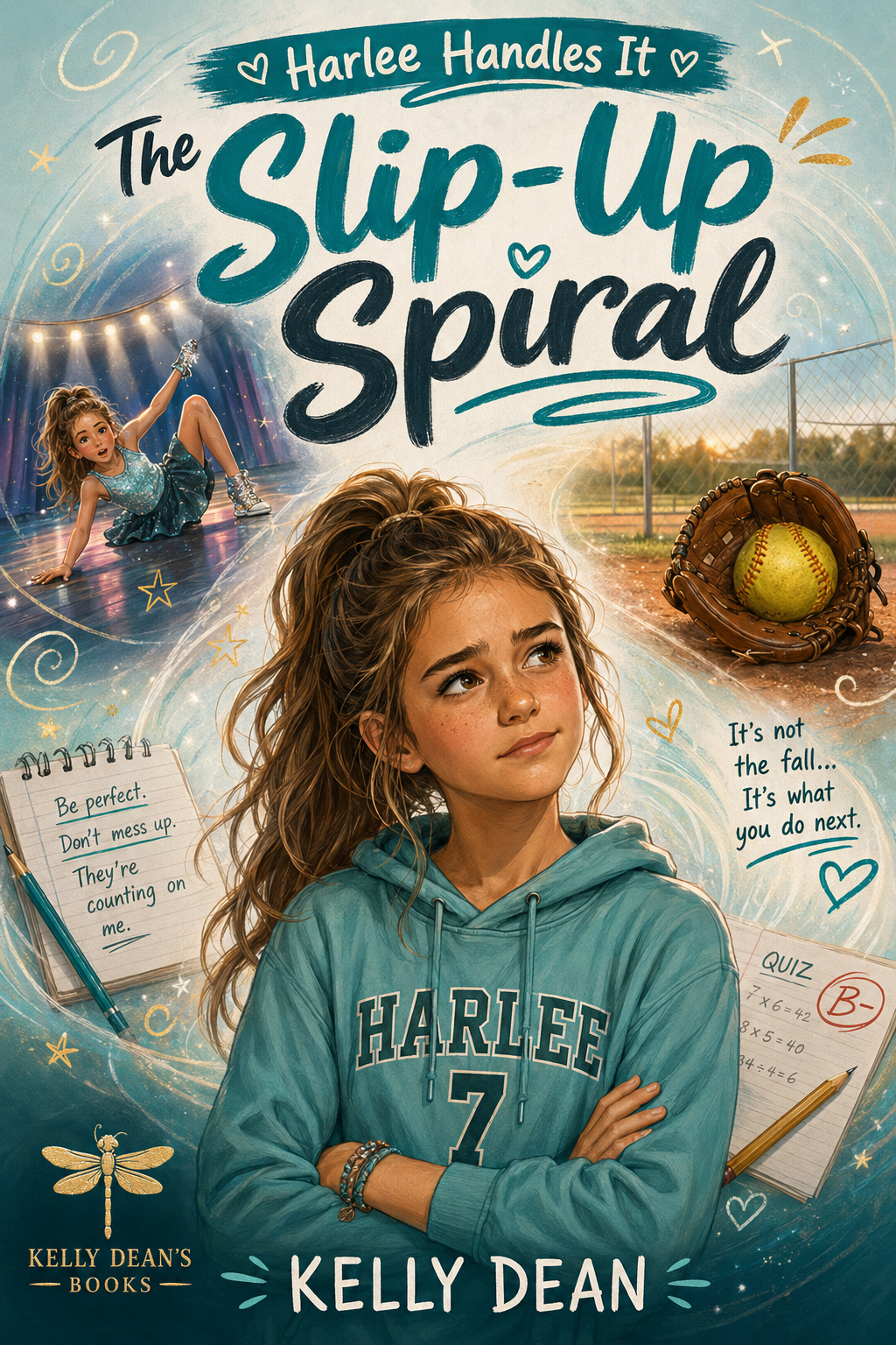 Book cover of The Slip-Up Spiral by Kelly Dean - Harlee Handles It series
