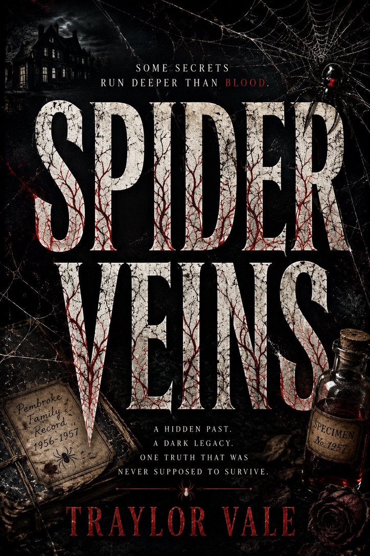 Spider Veins book cover — gothic, atmospheric imagery